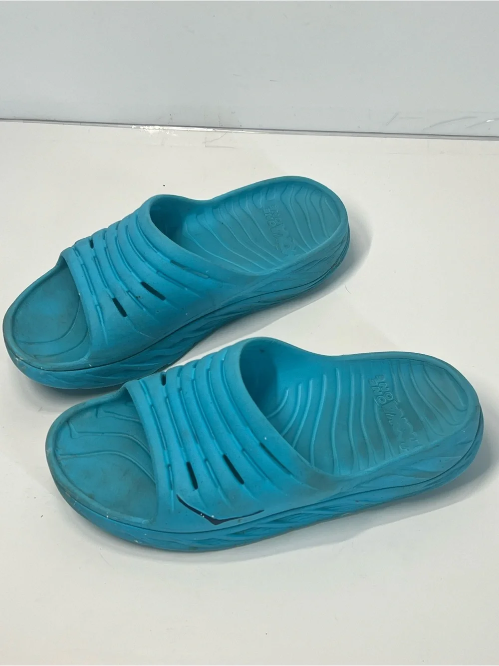 HOKA Ora Recovery Slide 3 Turquoise Blue Comfort Sandals